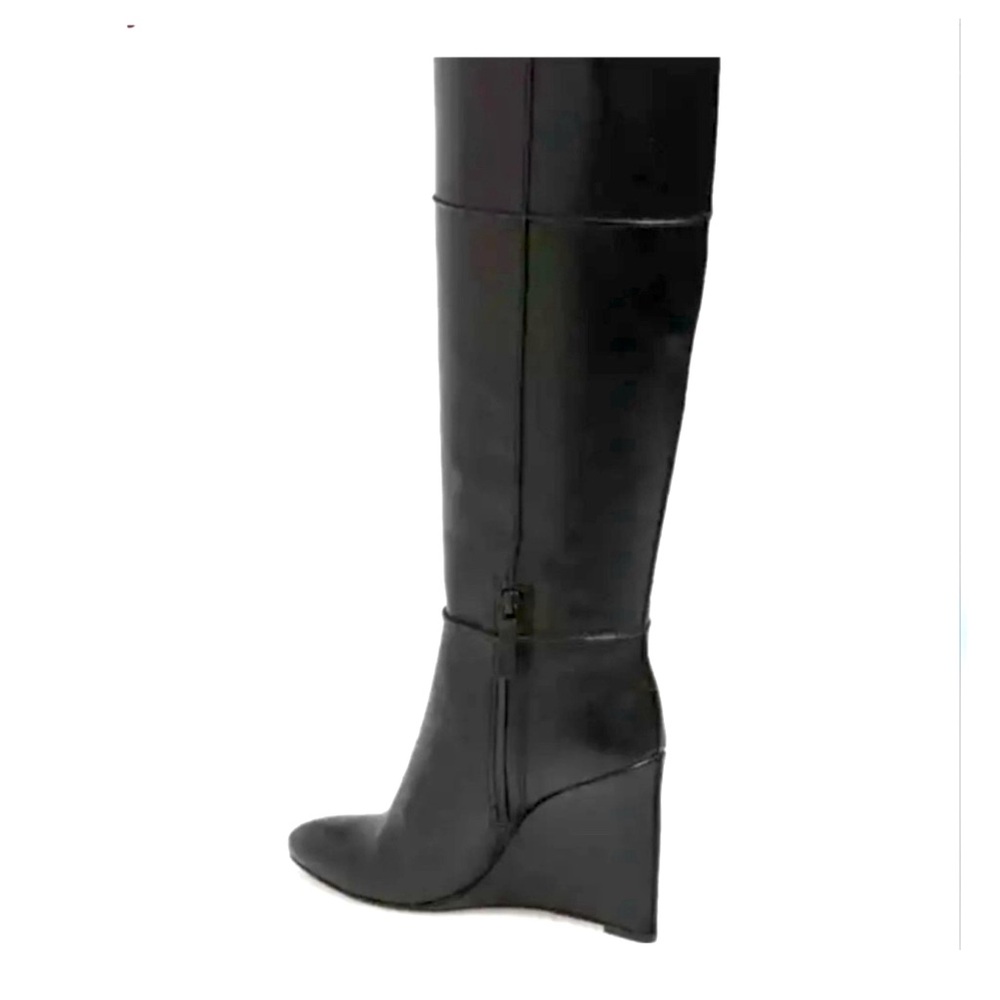 Tory Burch Linnett Women's Black Leather Wedge Boot